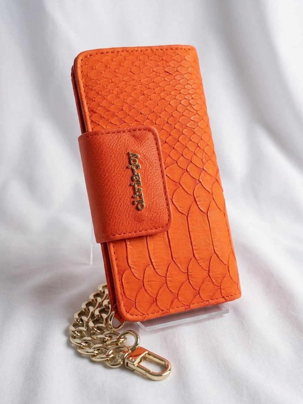NWT olivia + joy The Stephanie Collection Tangerine Anaconda Wristlet